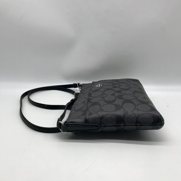 Coach Black And Gray Monogram Signature Canvas File Crossbody Bag F58316 - Picture 3 of 11